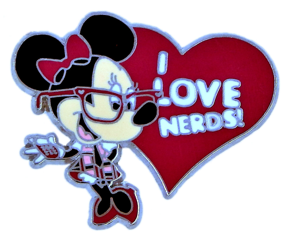 Minnie Mouse I Love Nerds Heart Individual Disney Park Trading Pin ~ Brand New