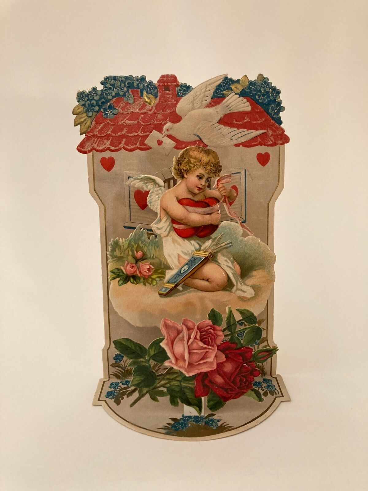 Cupid and Dove Pop Out German Vintage Valentine