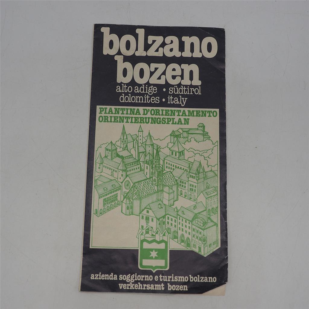 Vintage Bolzano Italy Street Map 1970\'s