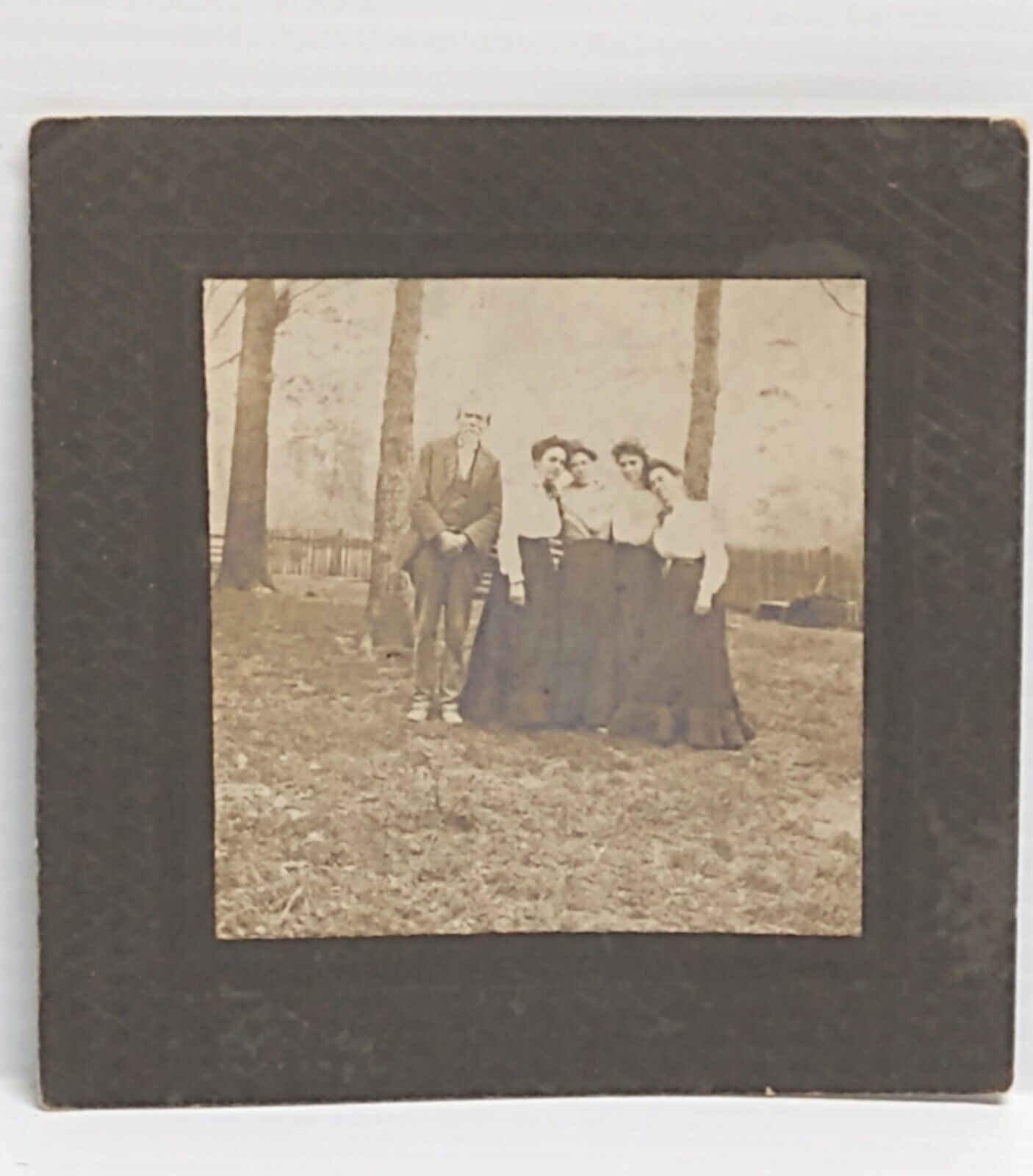 Vintage Early 1900s Photo of Tall Man &  4 Women