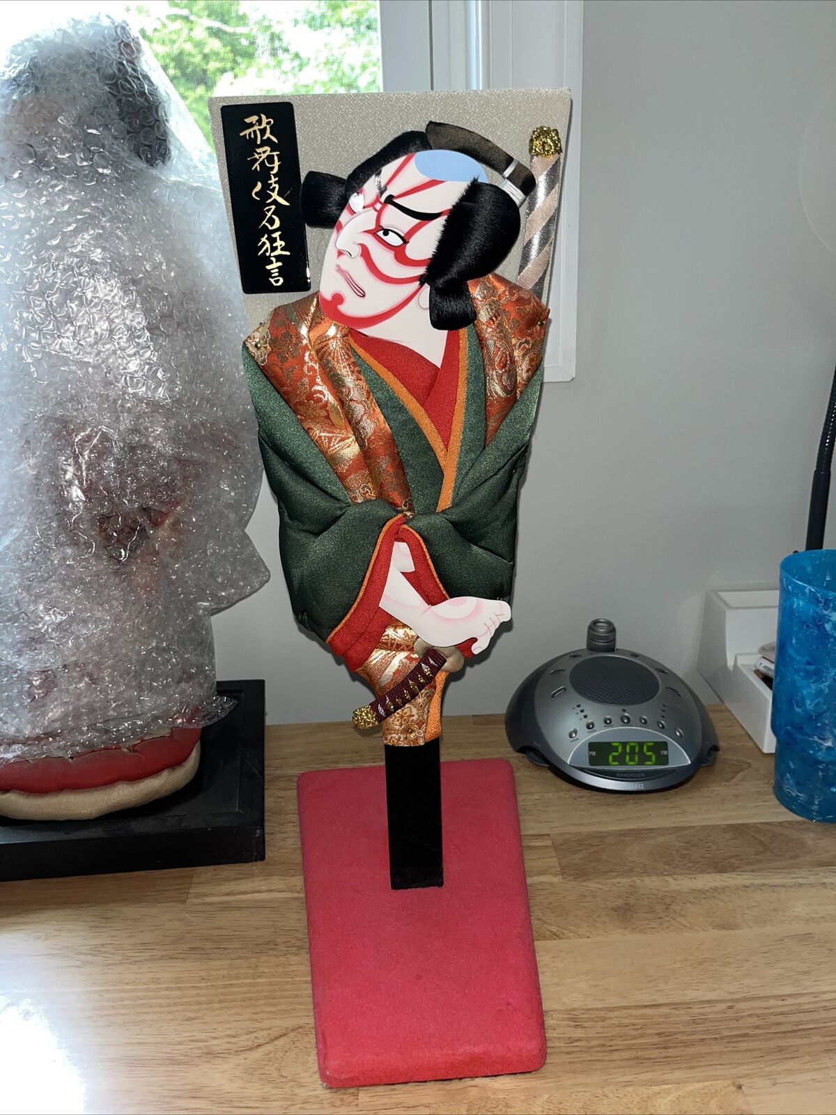 japanese samurai Art Work 19” Tall On Stand