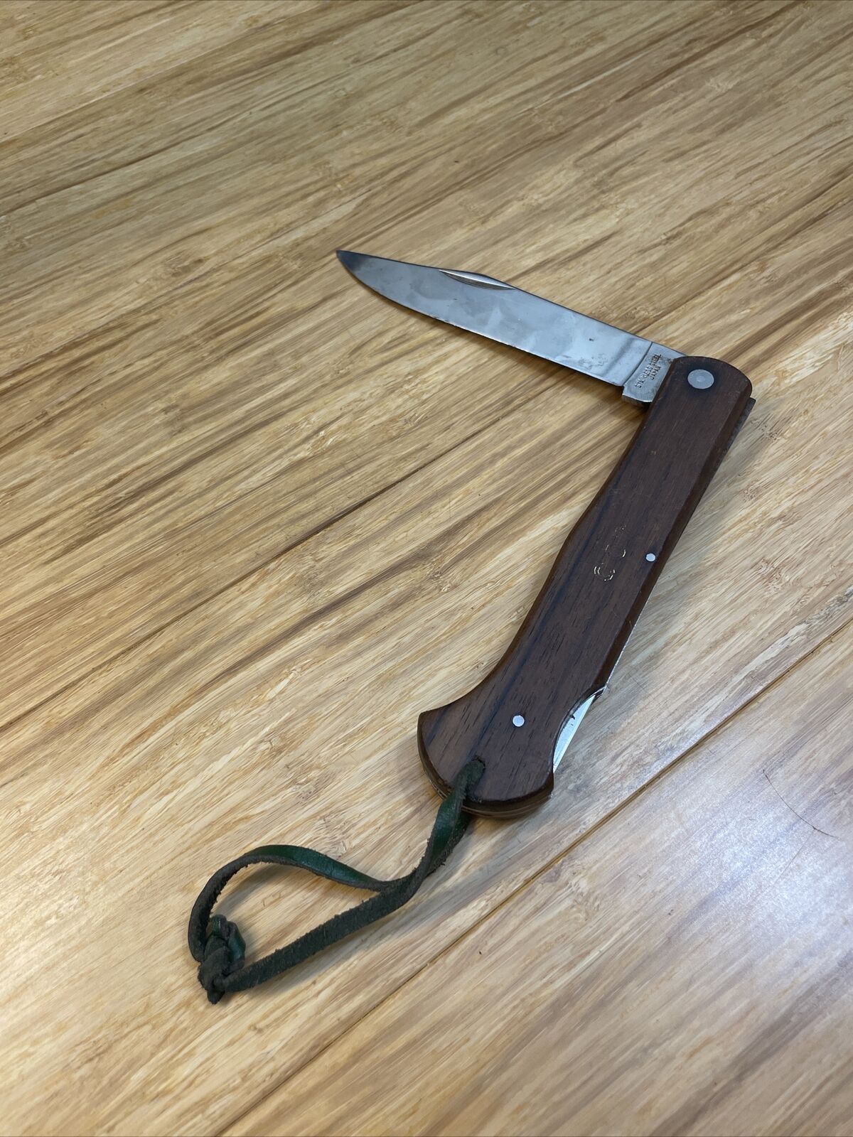 Vintage ROMO 007 Wood Handle STainless Steel Blade Lockback Knife  KG JD