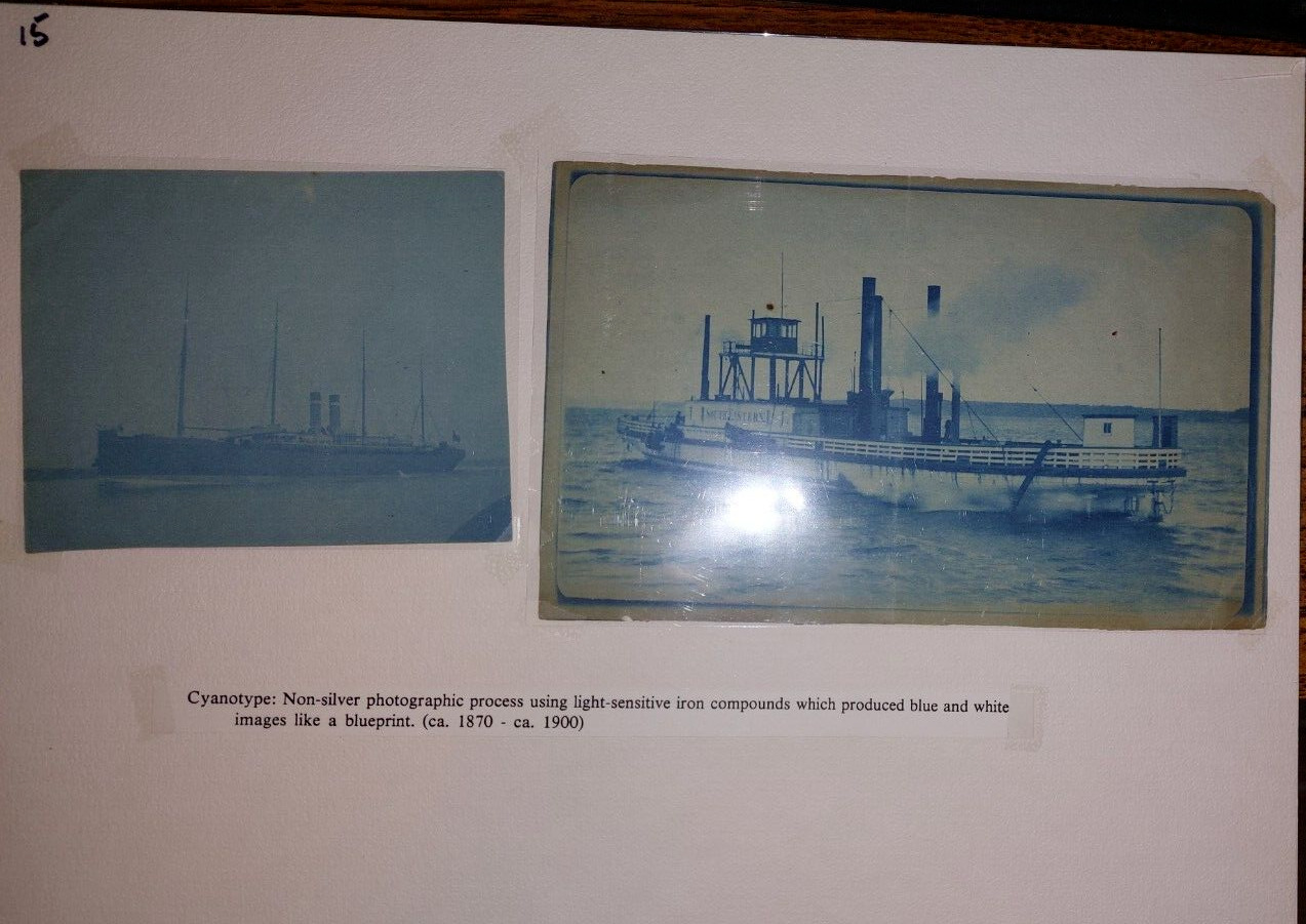 RARE original antique cyanotype photos x2 ships South Eastern Uk