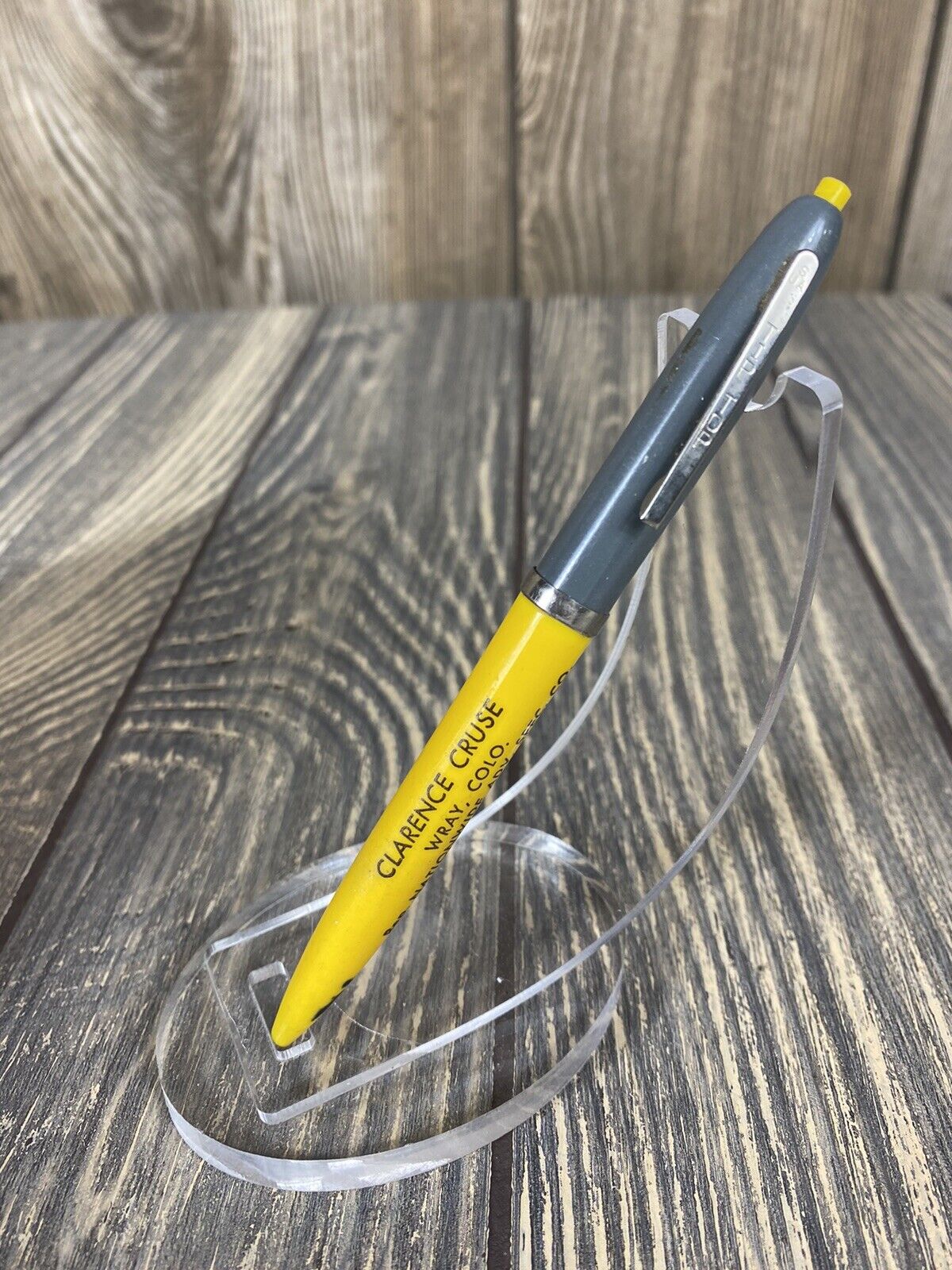 Vintage Clarence Cruse Wray Colo Yellow Pen Advertisement