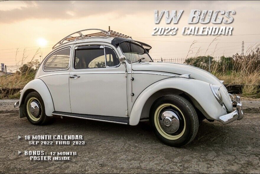 CHEAP GIFT BLACK FRIDAY  VW BUGS  2023 WALL CAR CALENDAR MSRP $25.99 