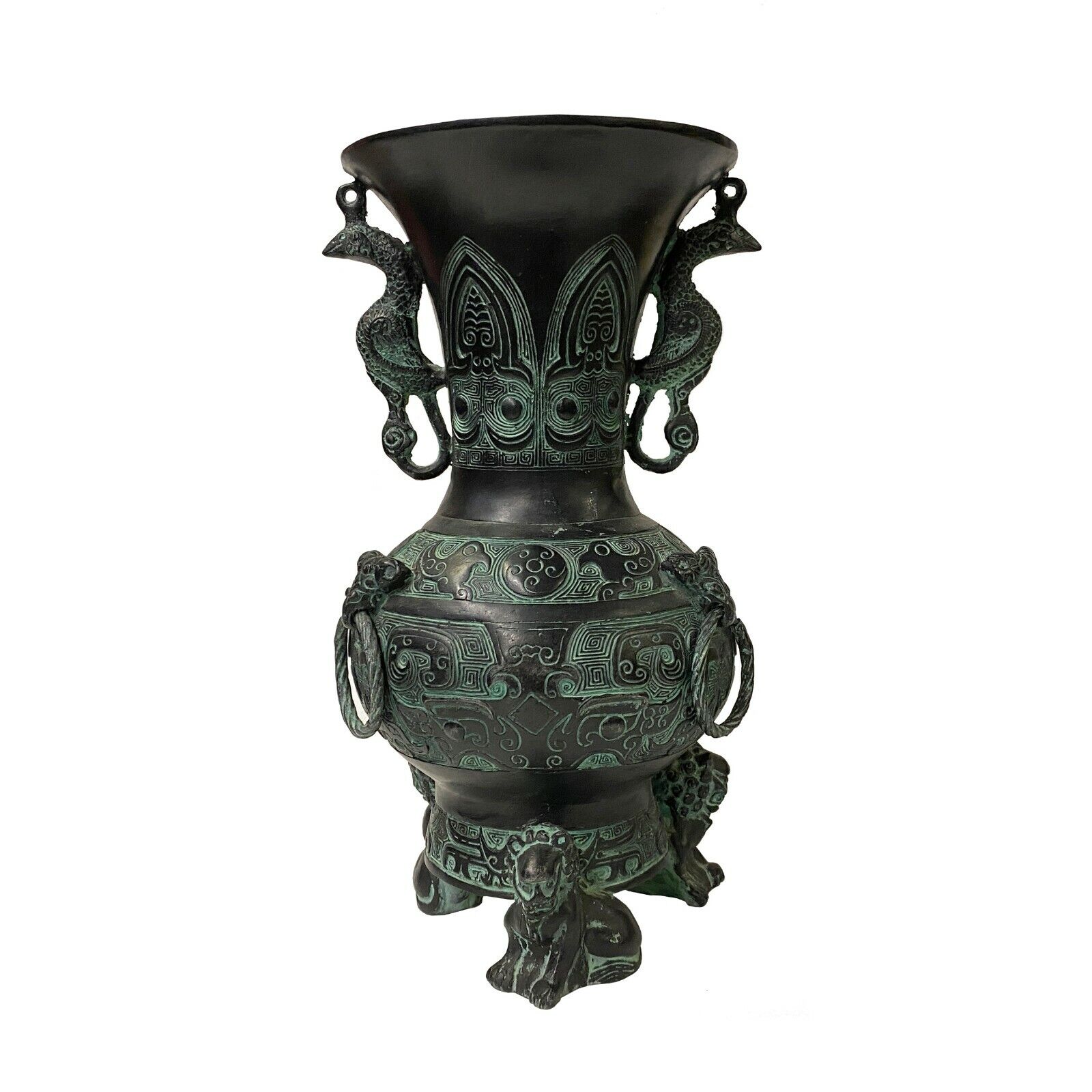 Chinese Oriental Green Bronze-ware Home Decor Display ws1209