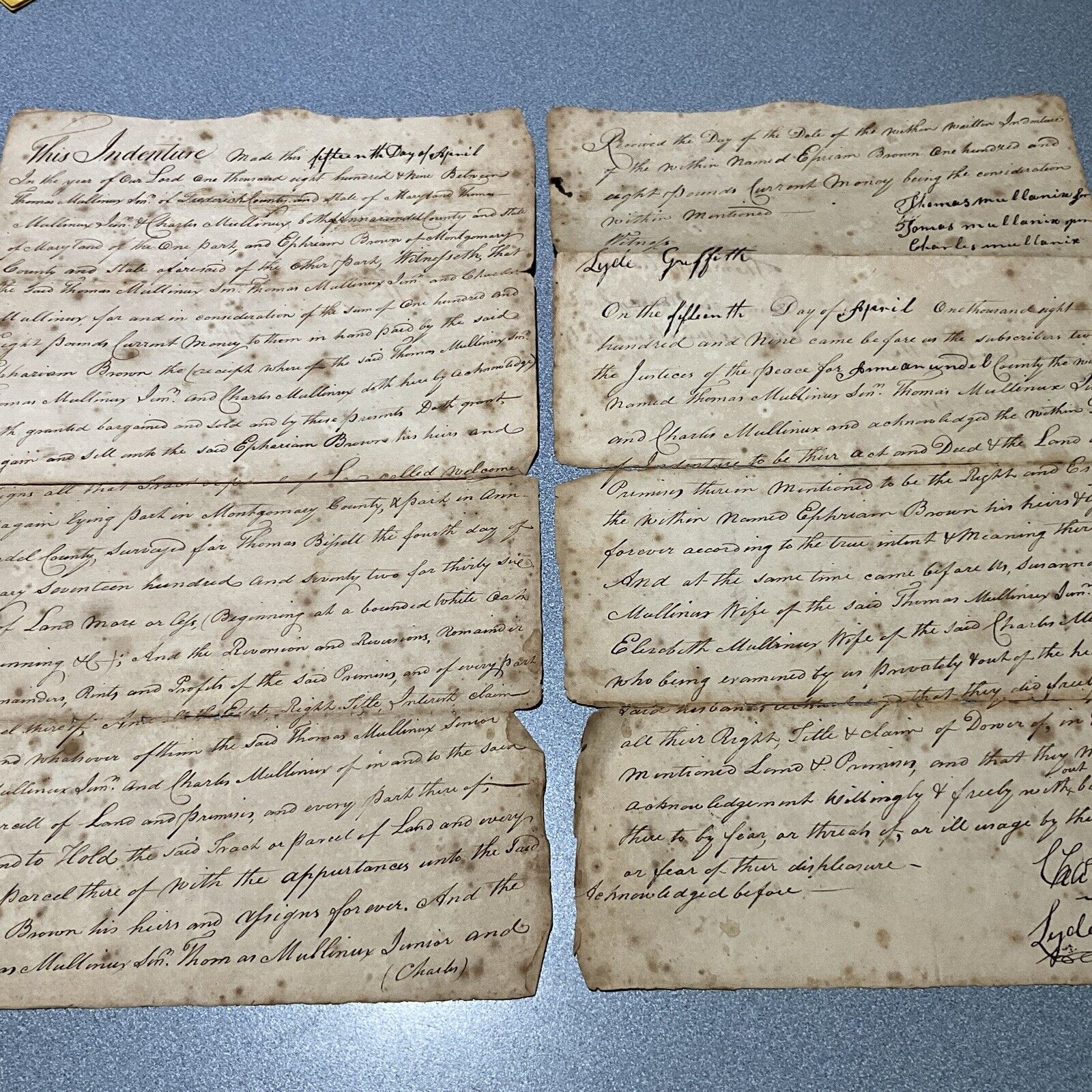 1809 Authentic Indentured  Document Rare USA MARYLAND