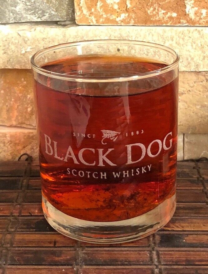 BLACK DOG Collectible Whiskey Glass 8 Oz