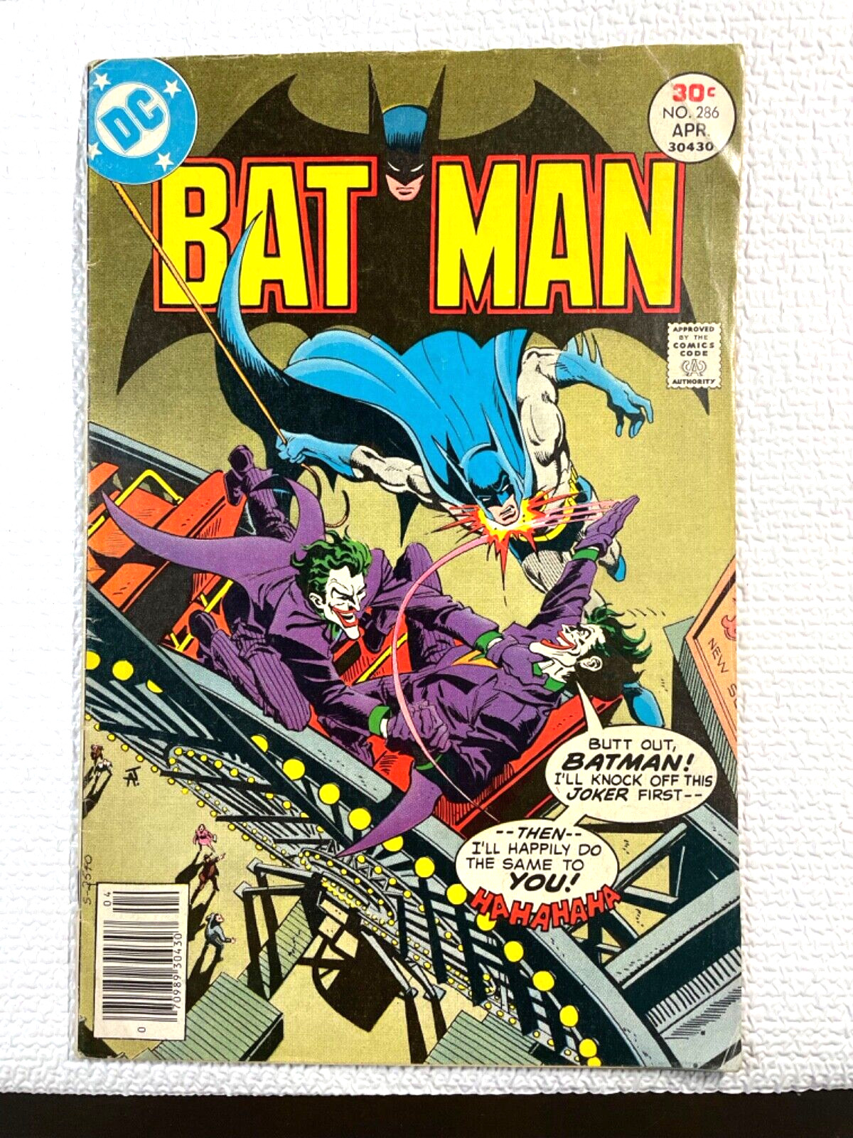 Vintage BATMAN 286 Joker Cover & Story 1977 O'Neil/Aparo/Novick/ DC Comics