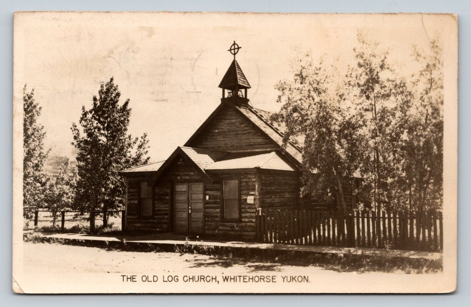 c1955 RPPC The Old Log Church WHITEHORSE Yukon Canada VINTAGE Postcard 1224