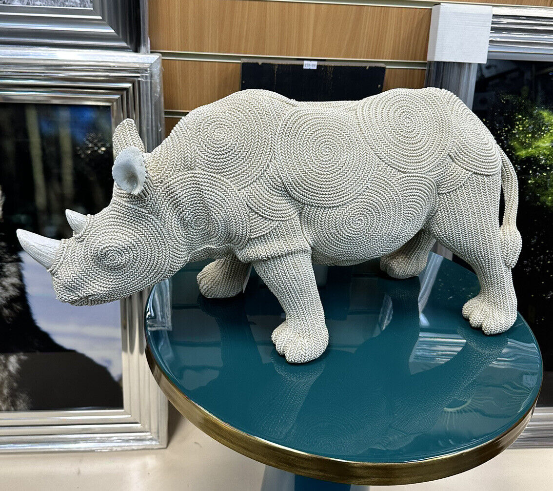 White Rhino Figure Large Animal Statue Ornament Figure Stunning