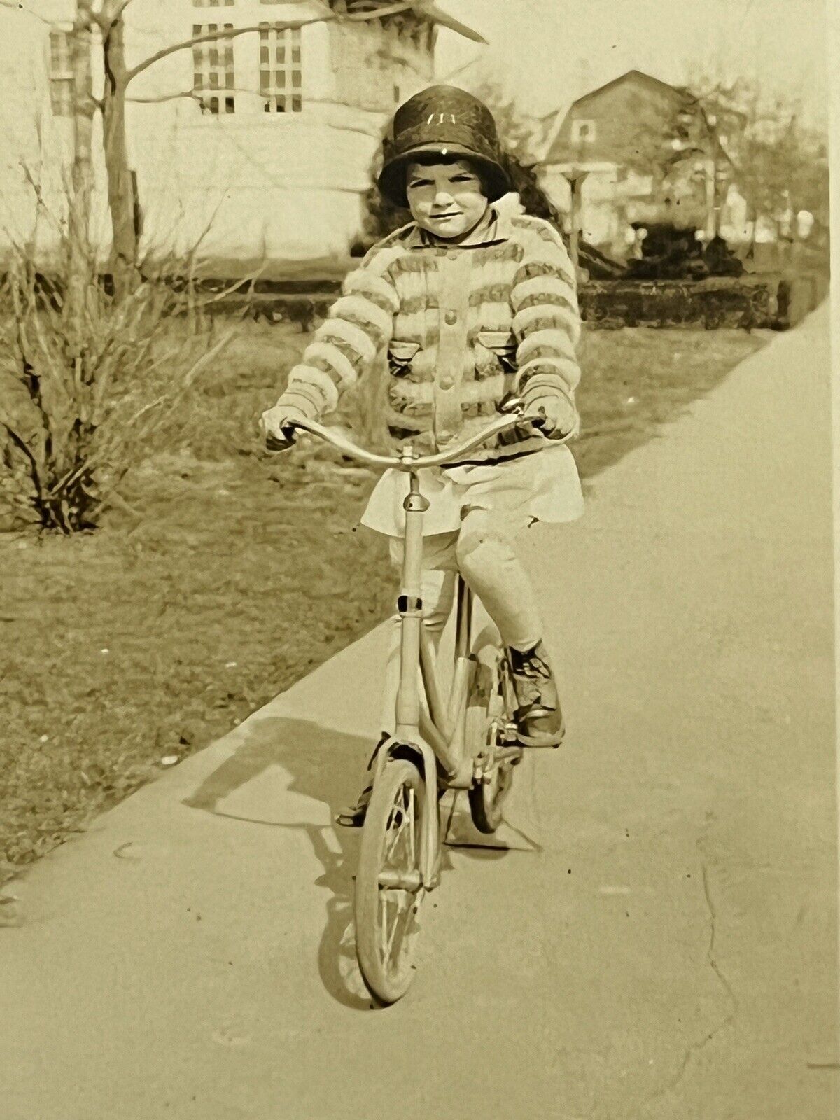 Vintage Photo Pretty Young Girl Antique Bicycle Janet Kies 1920\'s