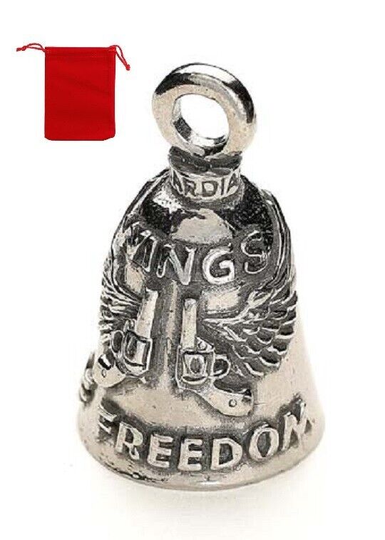 Wings of Freedom Guardian Bell W/ RED BAG fits harley motorcycle ride bell gift
