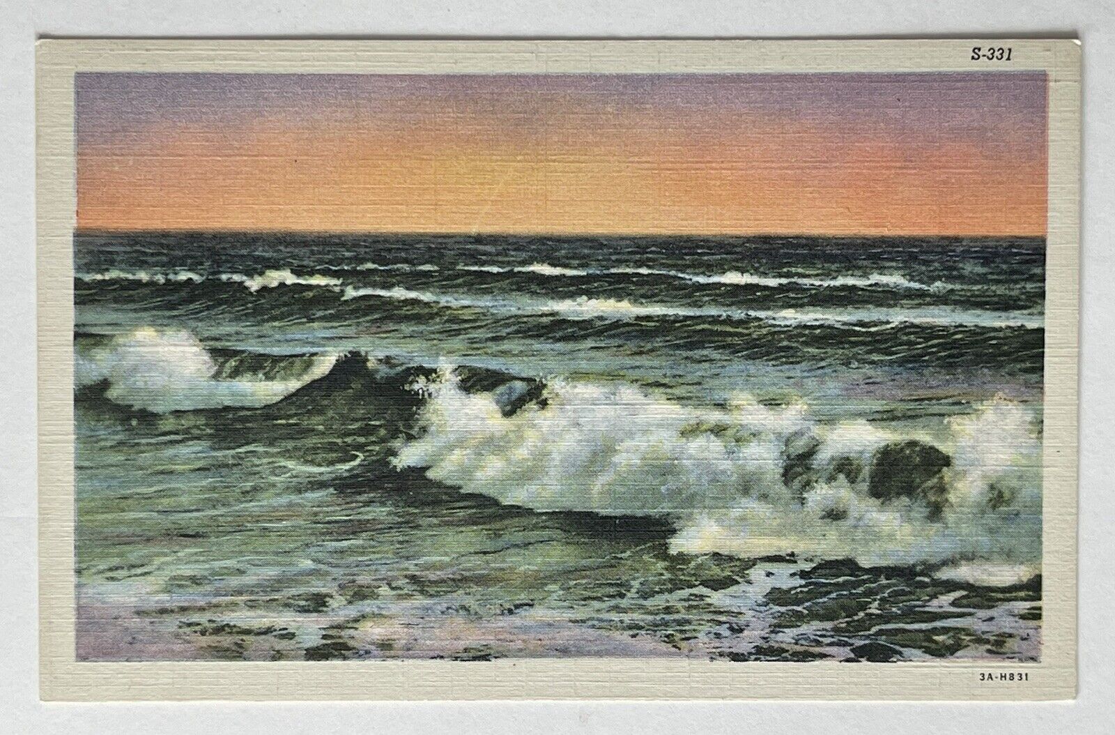 Vintage Postcard C. T. Water Scene Beach Ocean Linen