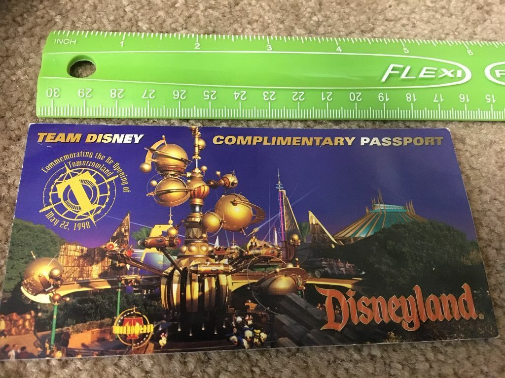 1998 Disneyland Tomorrowland Re-Opening Team Disney Complimentary Passport