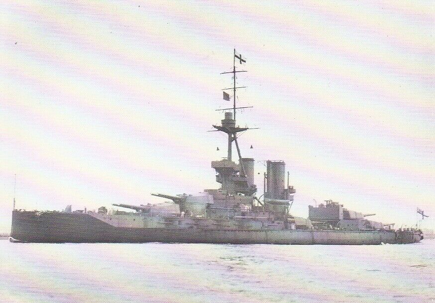 1914 ROYAL NAVY ENGLISH CPA Destroyer HMS IRON DUKE Battleship