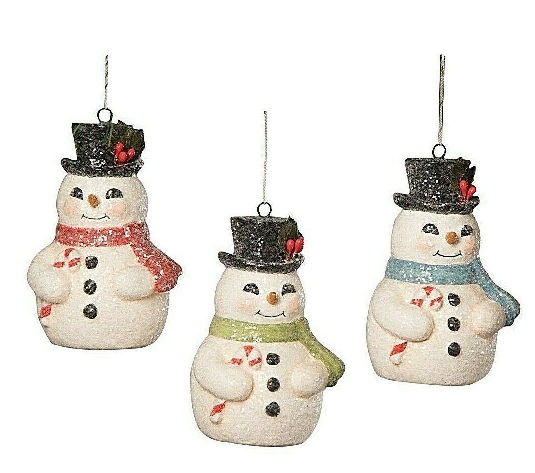 Bethany Lowe Christmas Holly Jolly Snowman ornament tf9121 3 styles