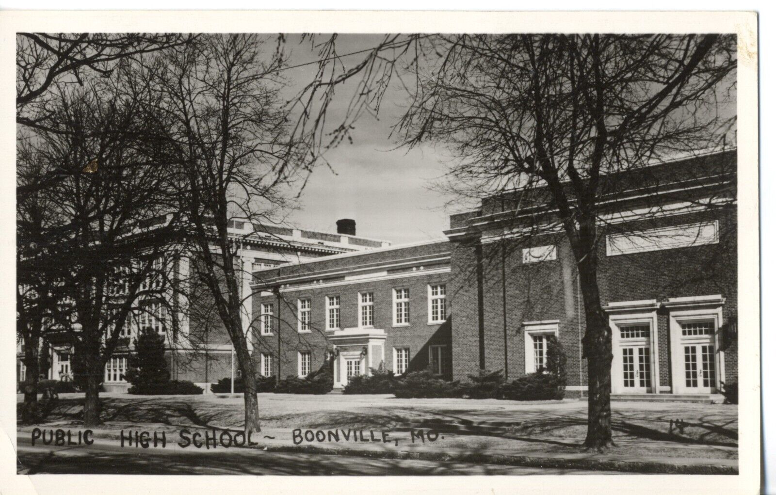 Public High School - Boonville, Mo. Missouri Real Photo Postcard