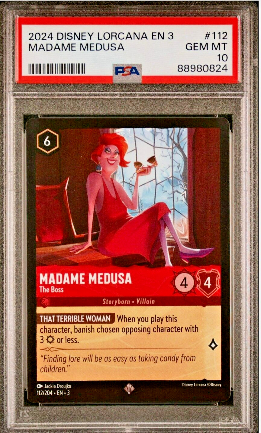 2024 Disney Lorcana EN 3 #112 Madame Medusa PSA 10 GEM-MT