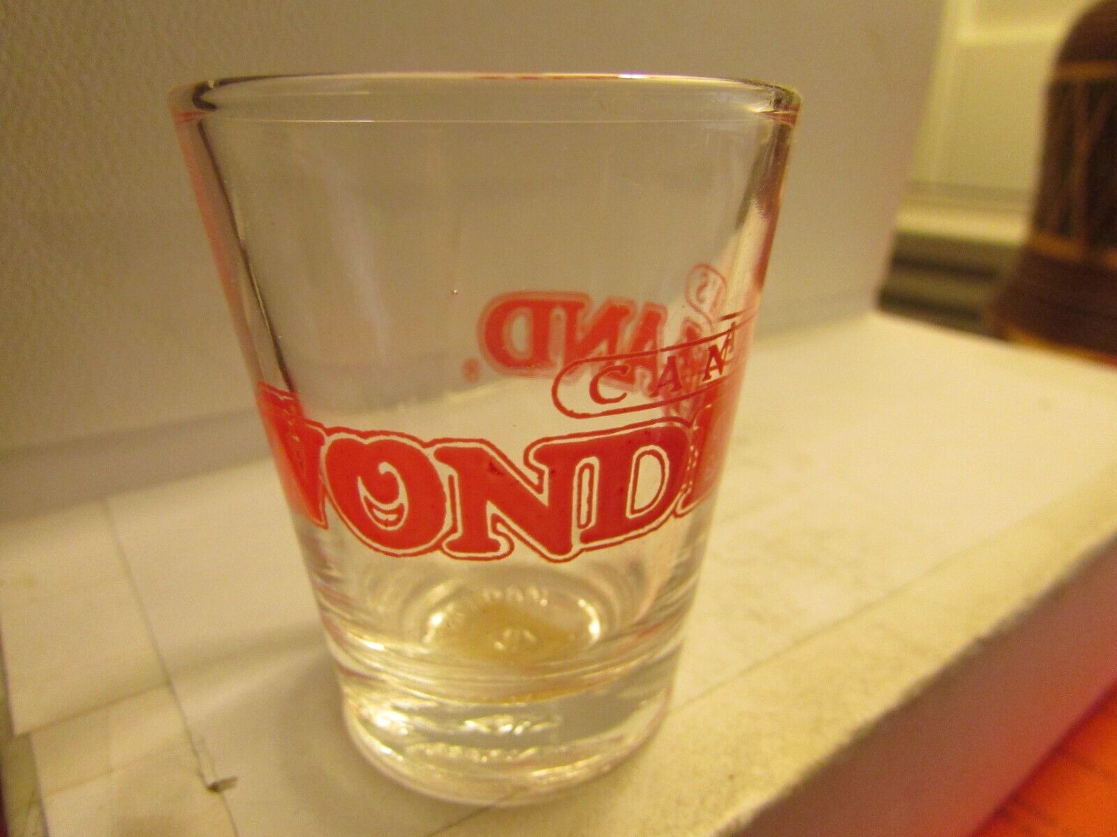 Canada\'s Wonderland- standard shotglass -red on clear new