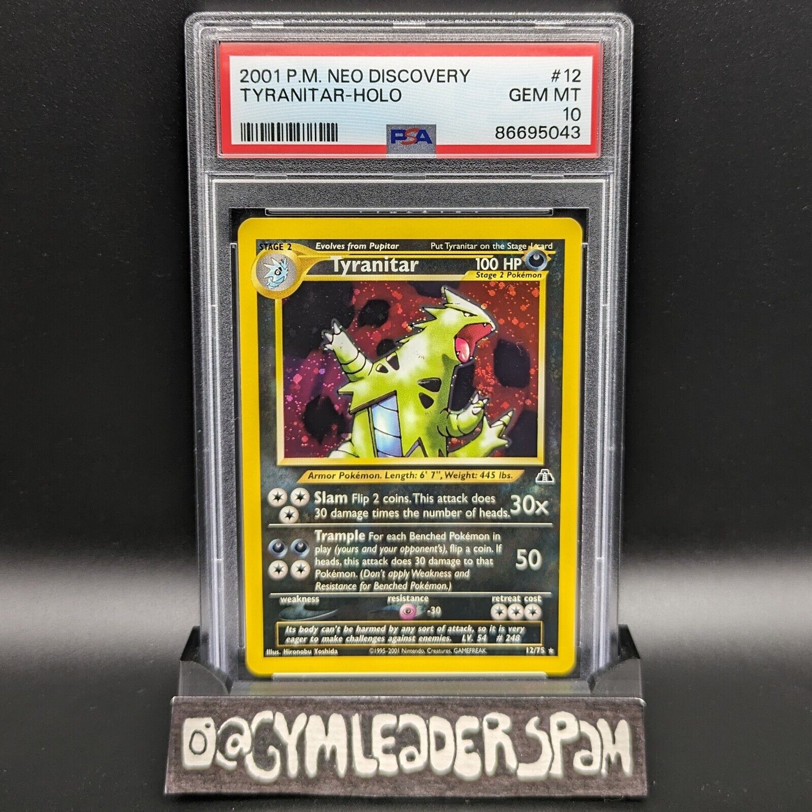 PSA 10 Tyranitar Holo Rare #12/75 Mint Pokémon Neo Discovery Card