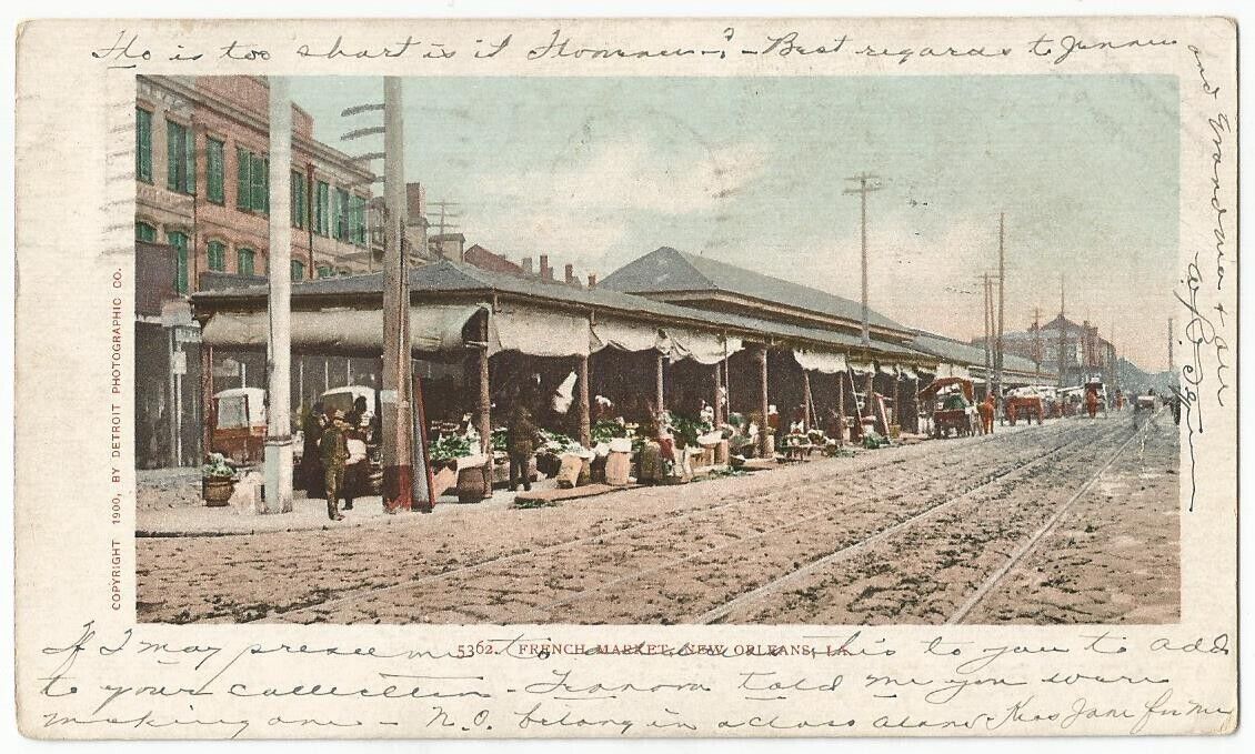 New Orleans Louisiana LA ~ French Market Scene ~ Detroit Photographic Co. 1904