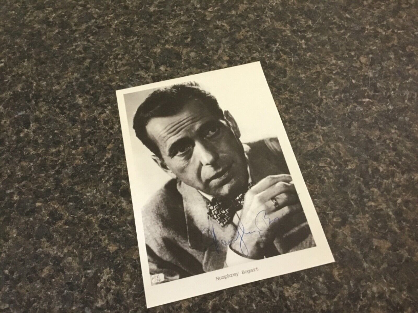Humphrey Bogart hand signed black and white photograph print 5 x 7