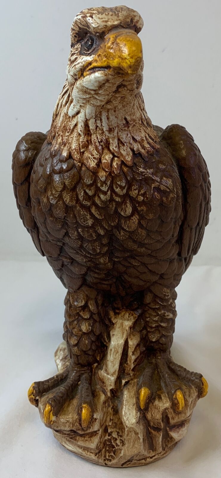 vintage chalkware statue ~ EAGLE ~ has some chips ~ 10.5 inches tall