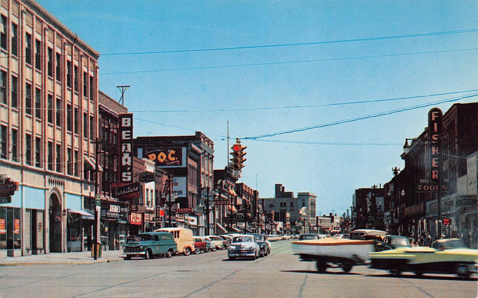 Loraine OH Ohio Broadway Lake Route Main Street 1960s Downtown Vtg Postcard A6