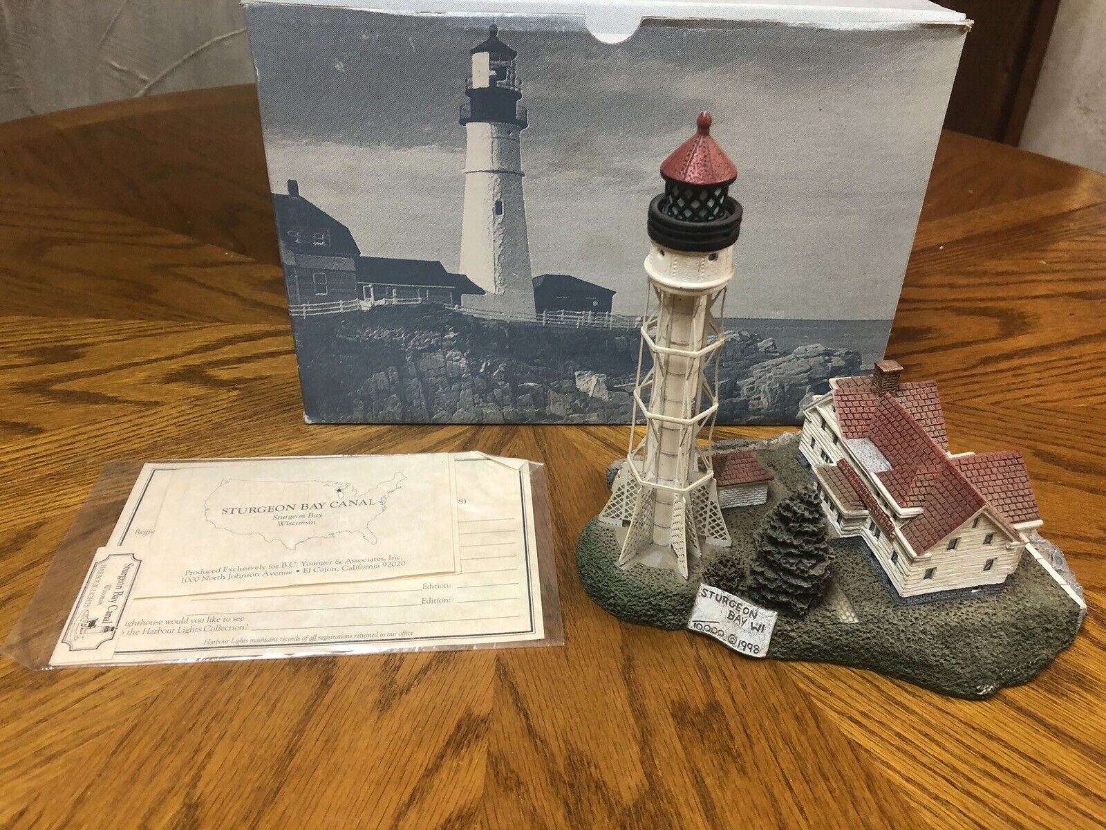 HARBOUR LIGHTS LIGHTHOUSE STURGEON BAY # 217 SIGNED BY ARTIST Nancy Younger COA