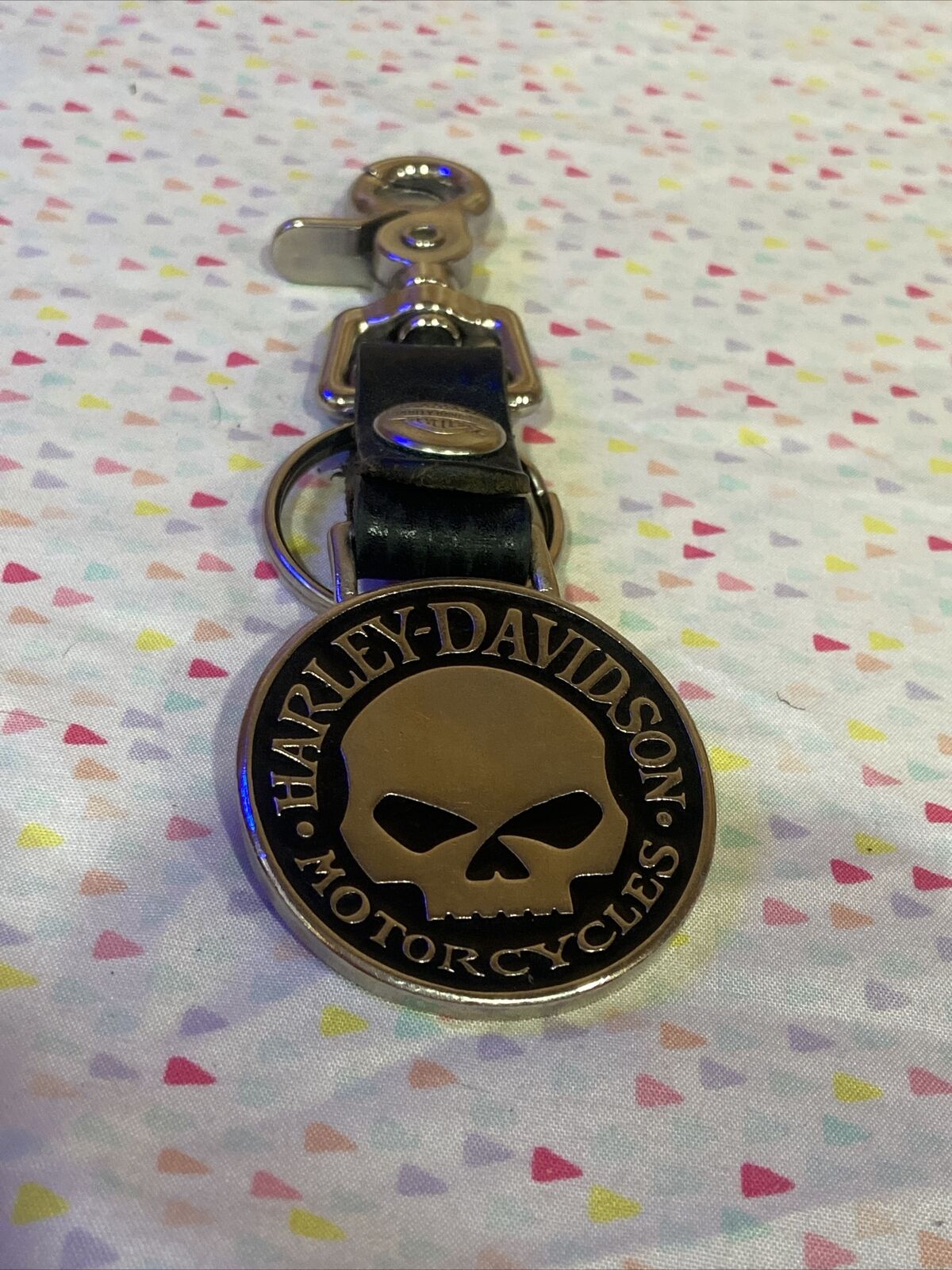Vintage Harley Davidson  Skull keychain bottle opener heavy duty clasp