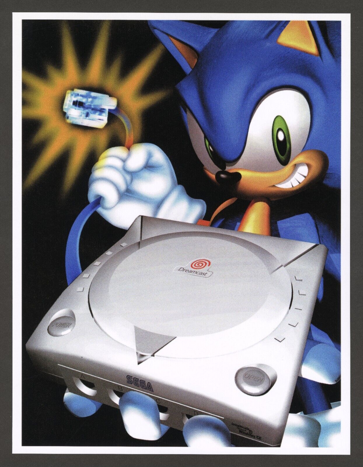 Sonic The Hedgehog Adventure Sega Dreamcast Console Promo Ad Art Print Poster