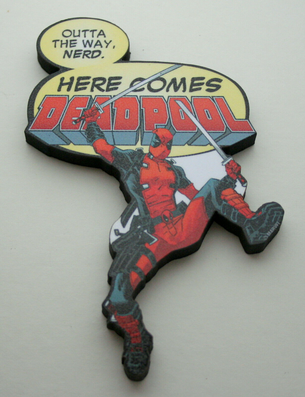 Marvel Comics Nerd Here Comes Deadpool Refrigerator Magnet New NOS Unused