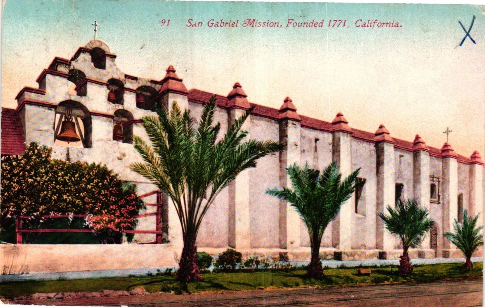 Vintage Postcard- San Gabriel Mission, CA Early 1900s