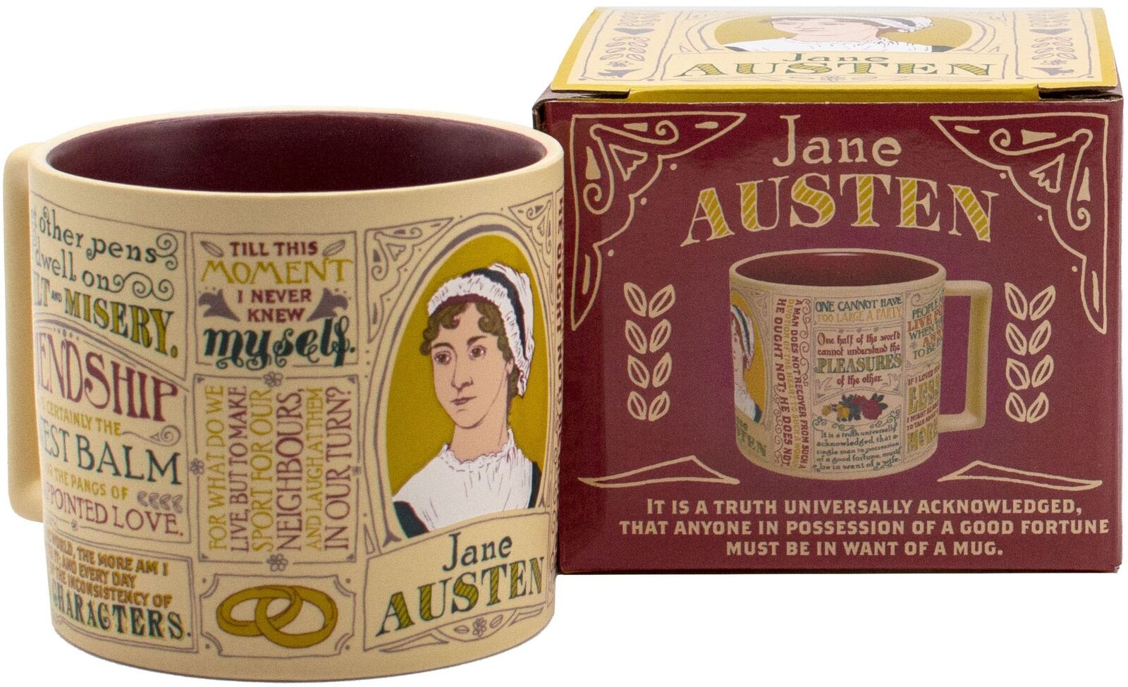 Jane Austen Coffee Mug - Austen\'s Most Famous Quotes and Depictions, Comes in...