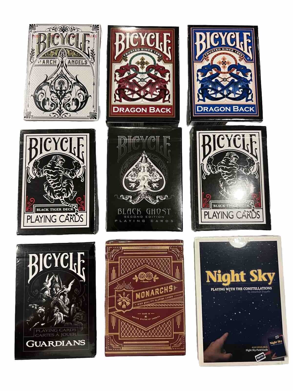 Playing Cards Lot BICYCLE Black Ghost, Dragon Back, Arch Angels, Guardians, NEW