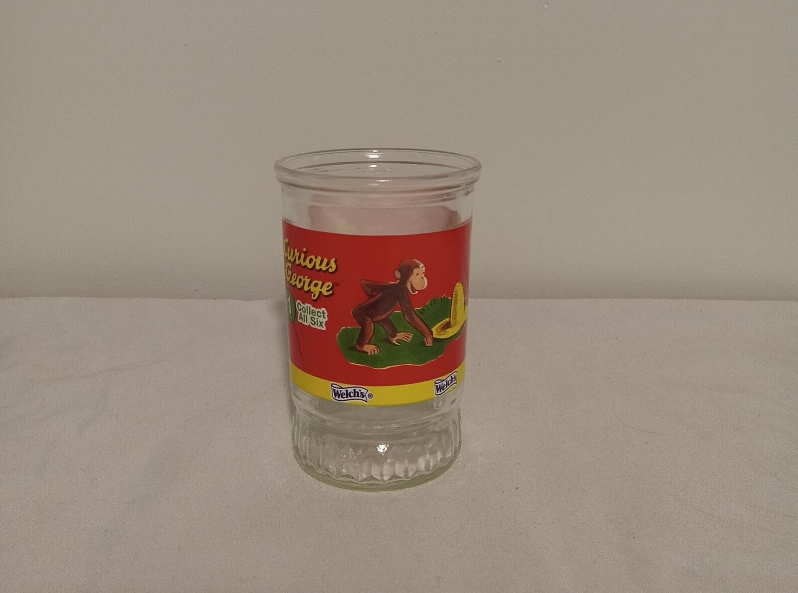 Vintage Curious George Welchs Jelly Jar Glass #1