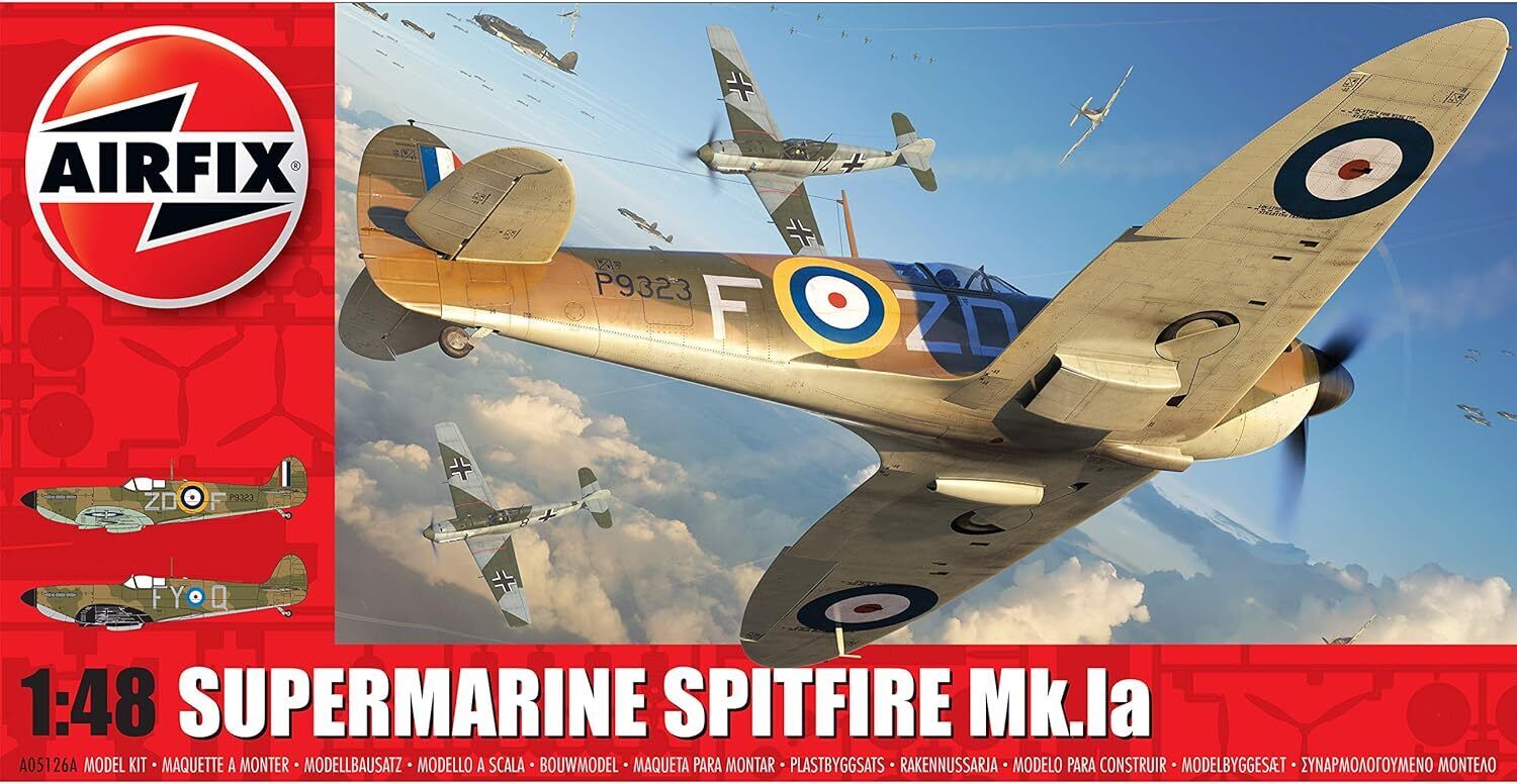 Airfix Model Set - A05126A Supermarine Spitfire Mk.Ia Model Building Kit - Plas