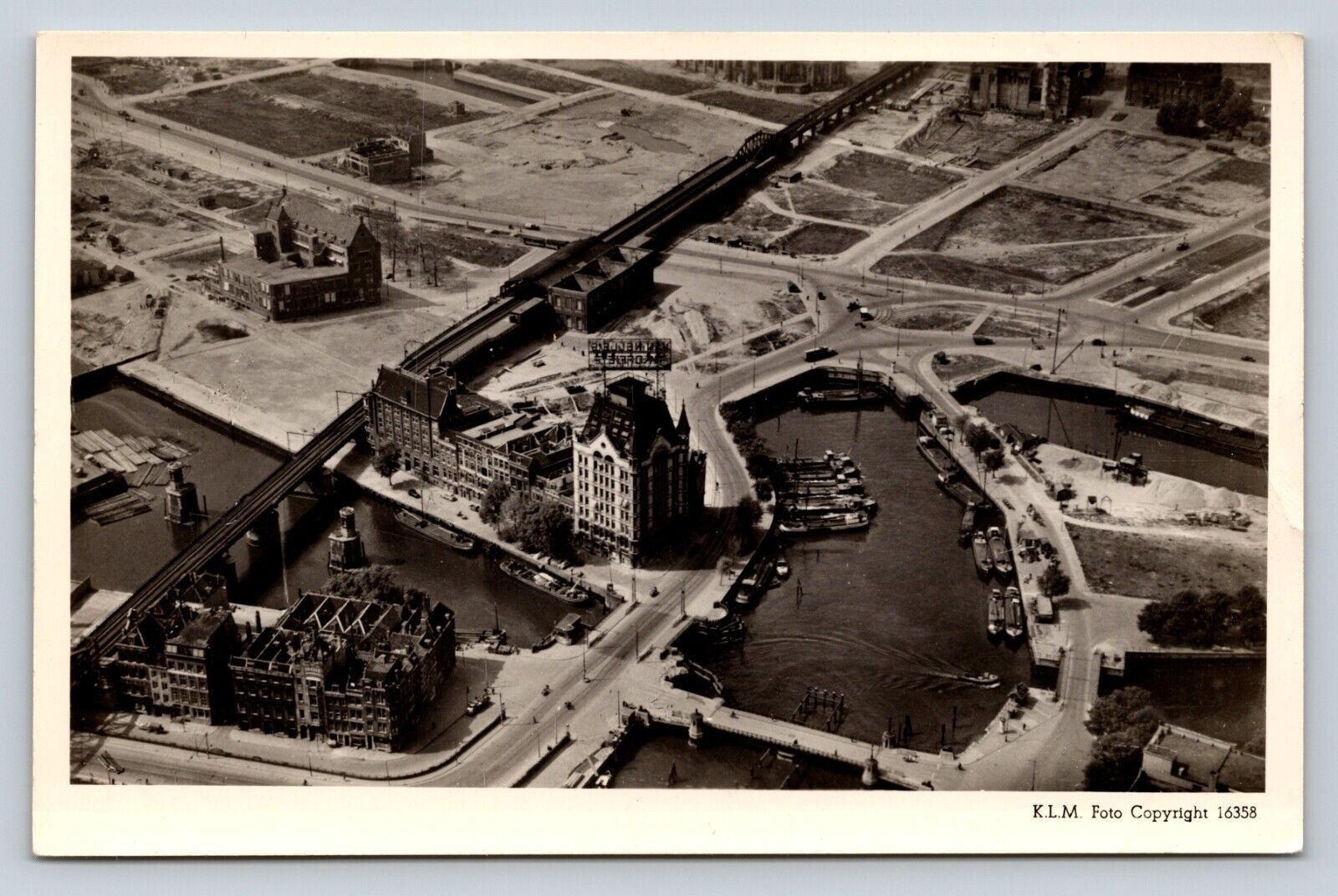 RPPC c1946 Postcard: Rotterdam Netherlands White House - Aerial View