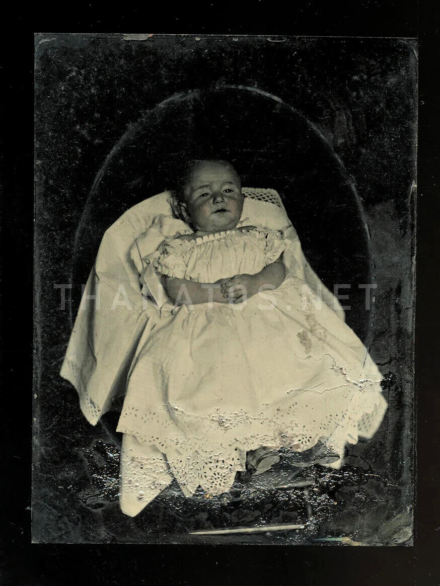 1/4 Post Mortem Tintype Photo 1860s Death & Mourning Photography