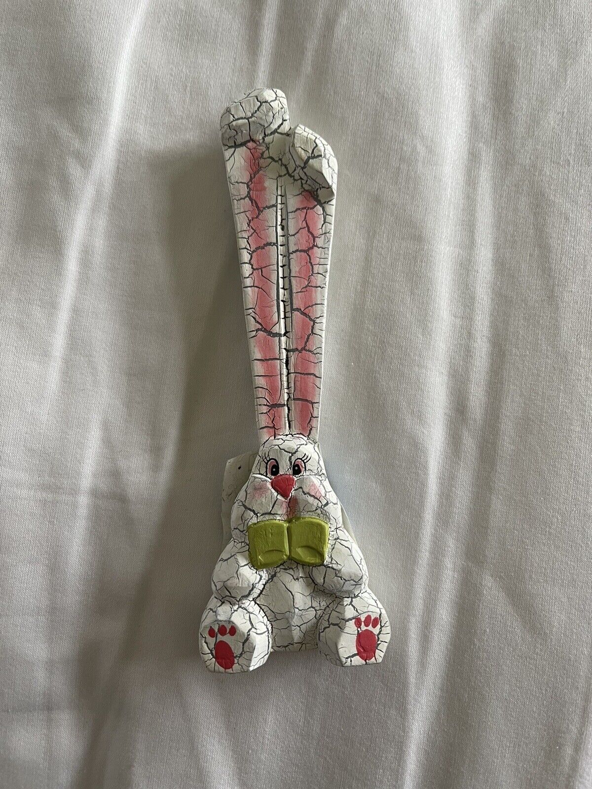 1999 Cottontale Collection Wood Carving Bunny, White