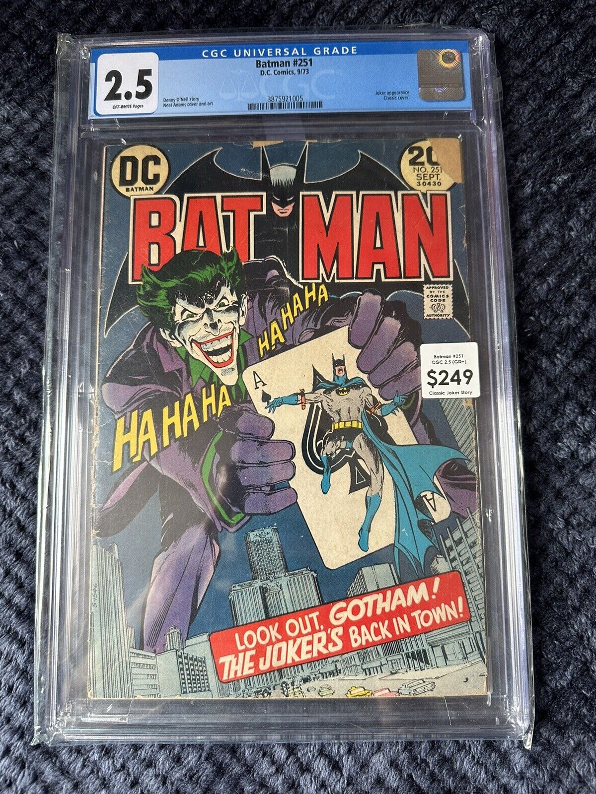 Batman 251 Cgc 2.5 Neal Adams (read description) Joker Cover
