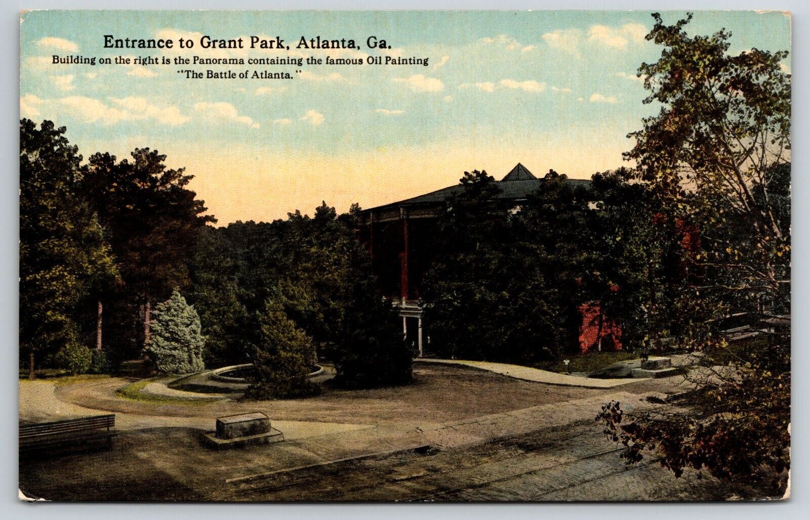 Entrance to Grant Park, Atlanta, Georgia Postcard S3333