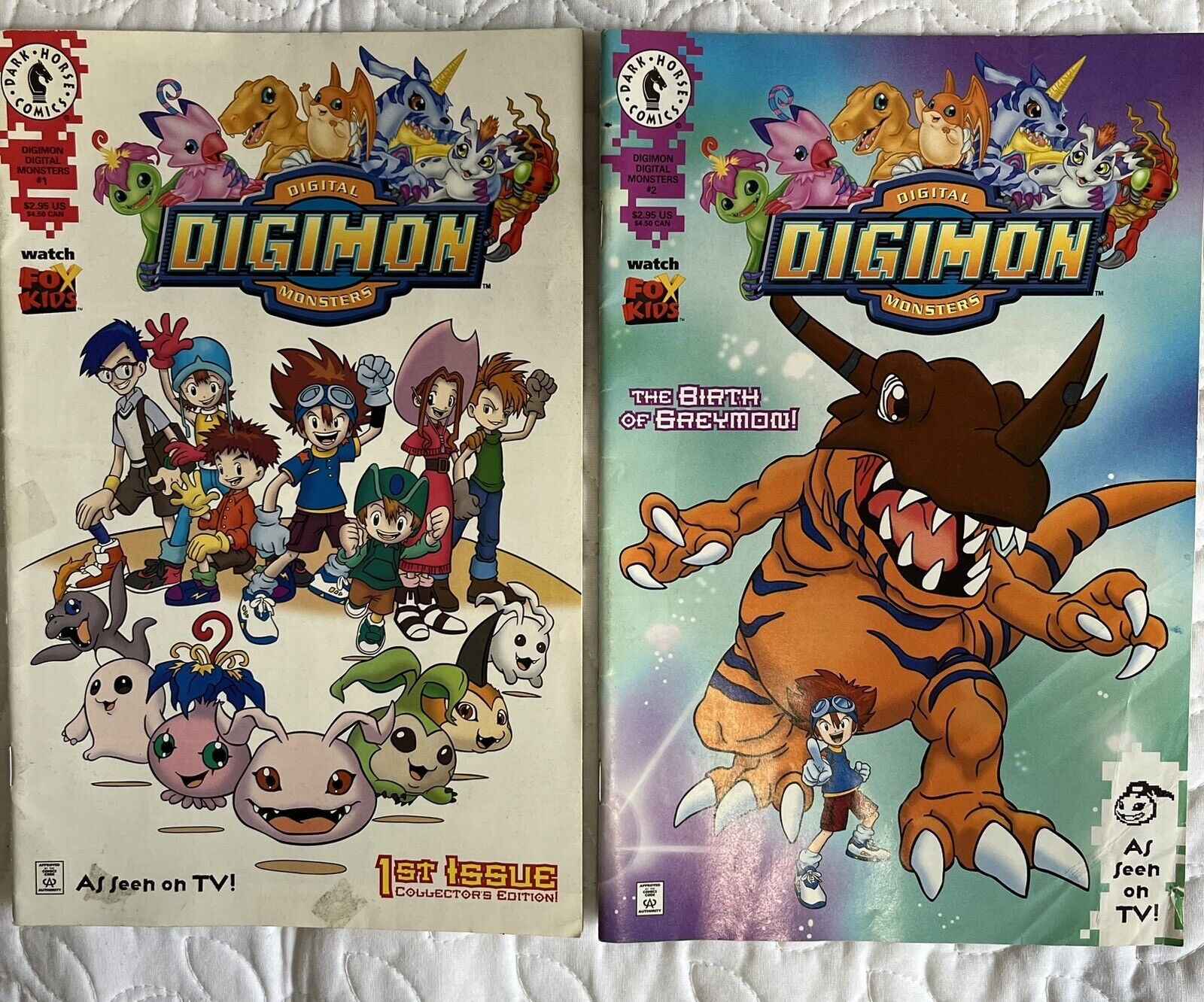 Dark Horse Comics Digimon Vol.1 & Vol. 2 May 2000 Very Good Condition