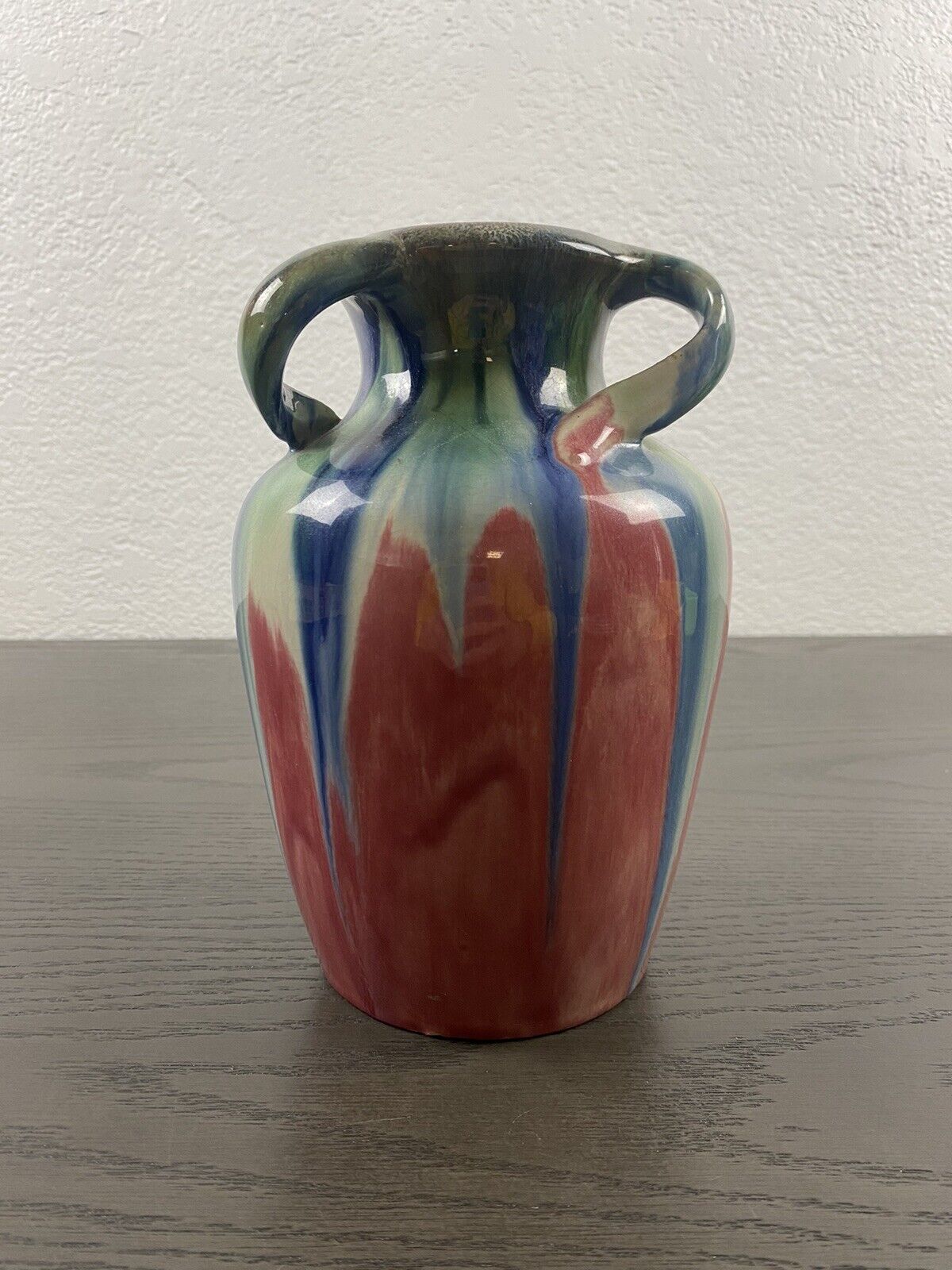 VTG German 3 Handle Art Deco Decorations Art Pottery Vase