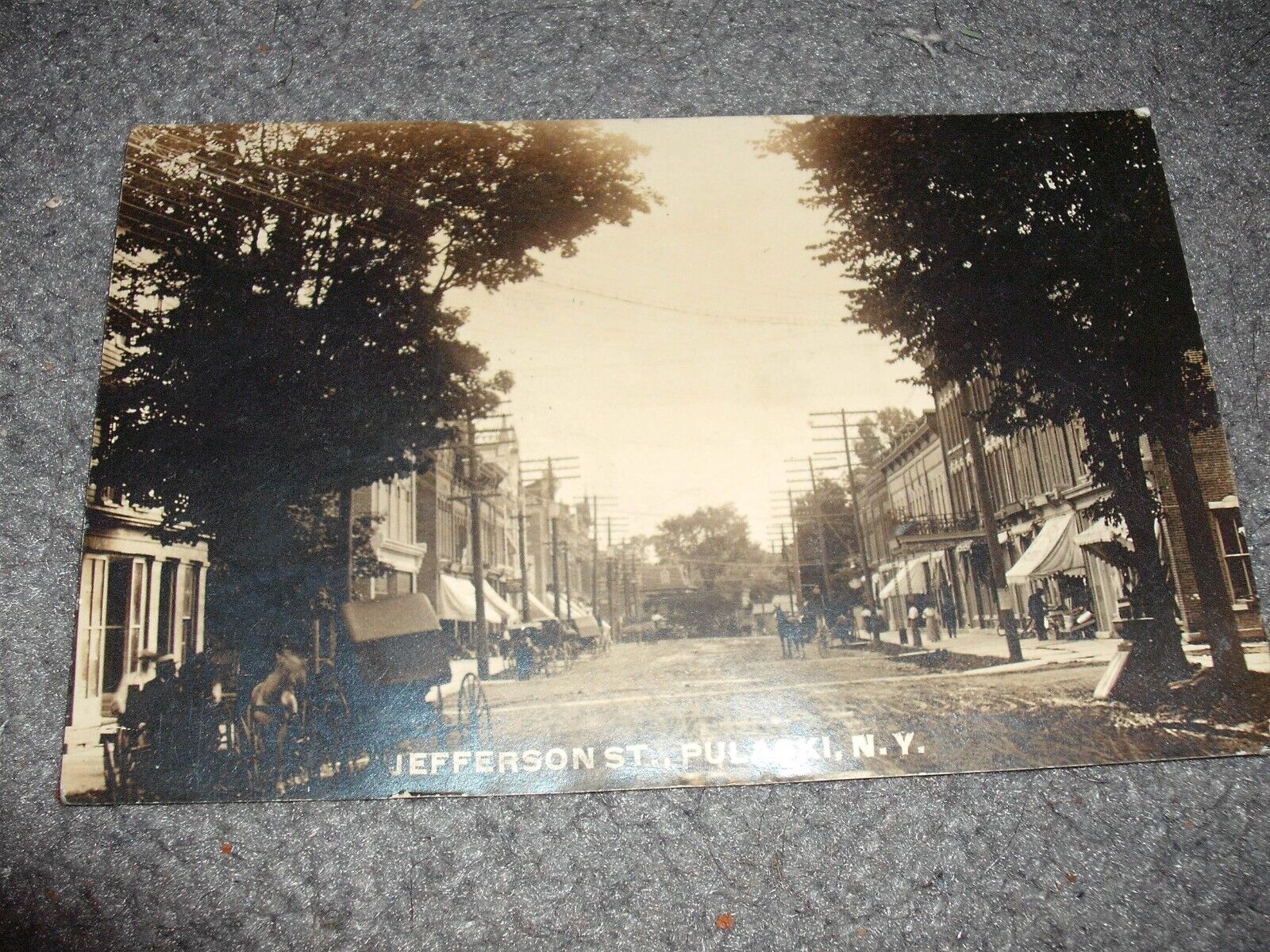 Early 1900\'s Rare  Real Photo Postcard Jefferson St., Pulaski NY