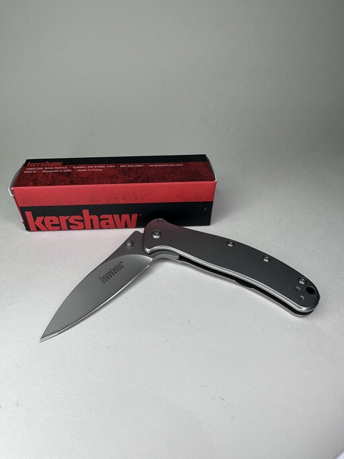 Kershaw Pocket Knife 1730SSST, RJ Martin Design, Stainless Steel Blade & Handle
