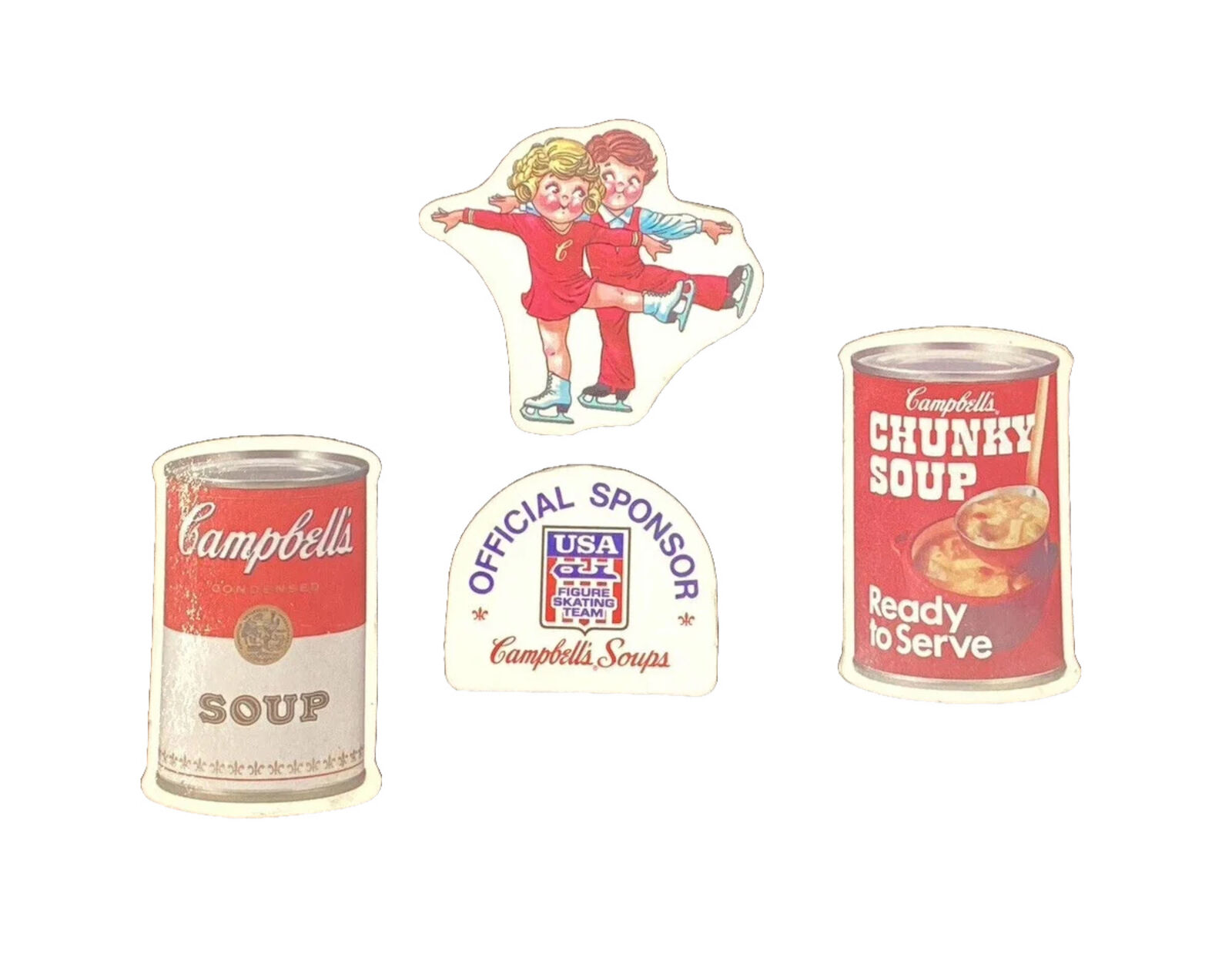 Lot Of 4 Vintage Campbell\'s Soup Flat Refrigerator Magnets