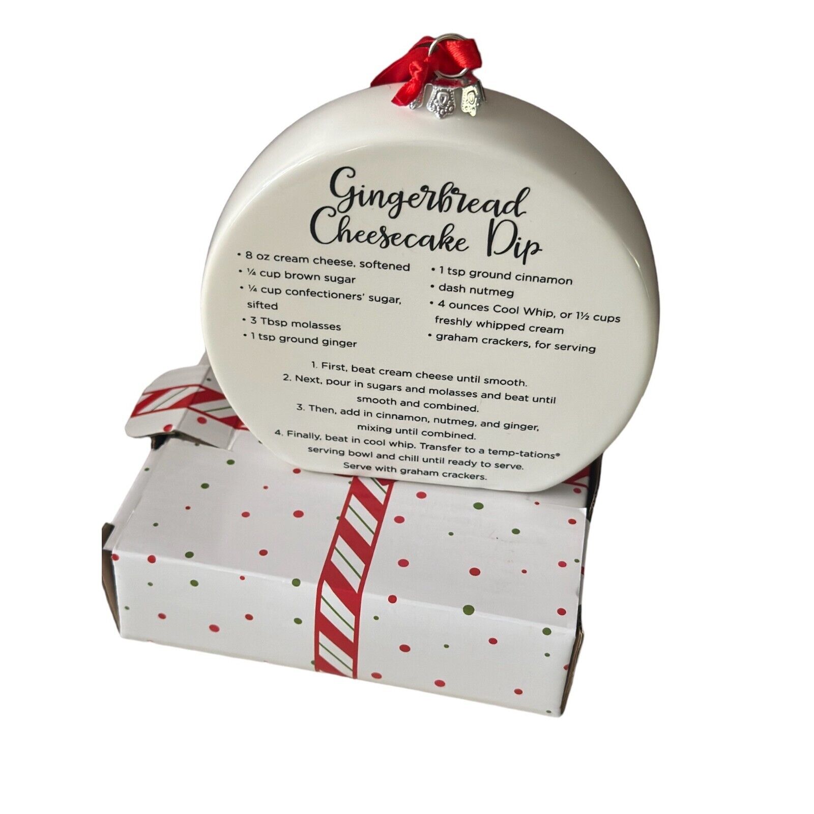 Christmas Ornament w/ recipe New Temptations by Tara Ceramic  Gingerbread Cheese