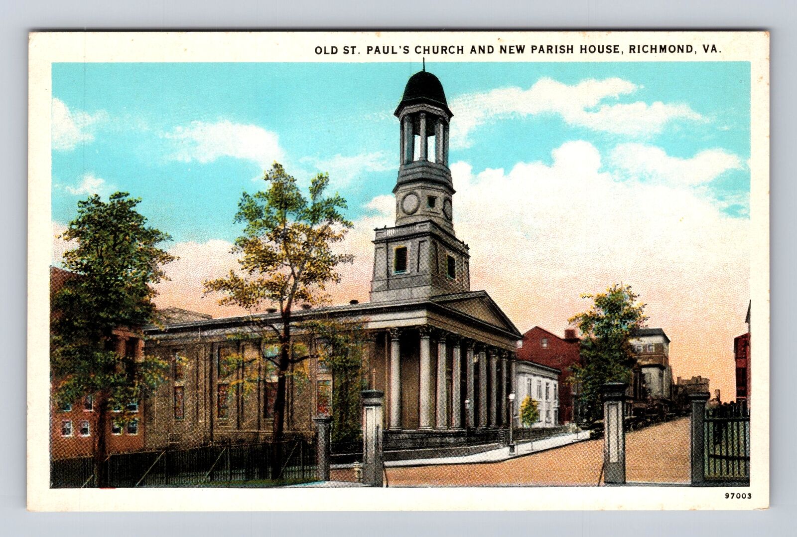 Richmond VA-Virginia, Old St. Paul's Church, Religion, Vintage Souvenir Postcard